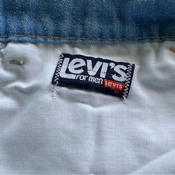 Vintage 70s Levi’s For Men Wide Bell Bottom Leg Light Wash Blue Jeans - Picture 5 of 5
